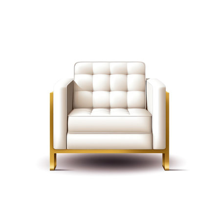 Illustration of a luxurious leather armchair on a white background. (ai generated)の素材