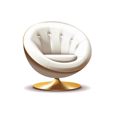 Realistic armchair isolated on a white background. Vector illustration. (ai generated)の素材
