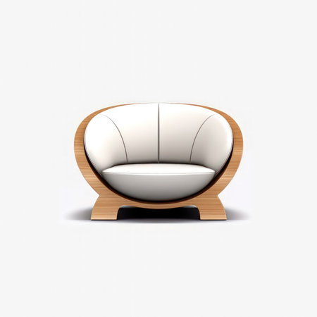 wooden armchair isolated on a white background. (ai generated)の素材