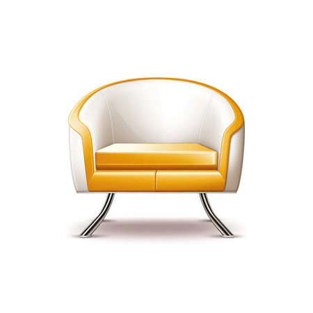 Yellow armchair isolated on white background. Vector illustration. (ai generated)の素材
