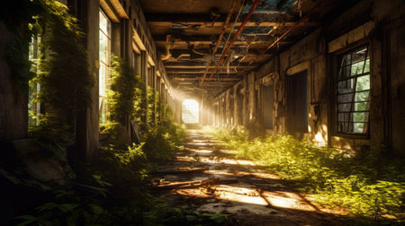 Abandoned industrial building. (ai generated)の素材
