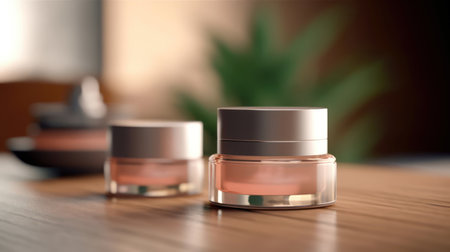 Cosmetic branding, toiletries and skincare concept. Luxury beauty skincare brand design. (ai generated)の素材