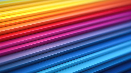 abstract background of colored pencils in the form of a rainbow. (ai generated)の素材