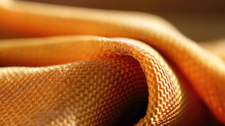 Close up of orange fabric cloth. Shallow depth of field. (ai generated)の素材