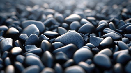 Blue pebble background. 3d rendering, 3d illustration. (ai generated)の素材