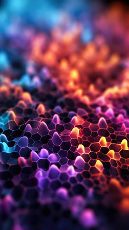 Abstract colorful background with hexagons. 3d rendering, 3d illustration. (ai generated)の素材