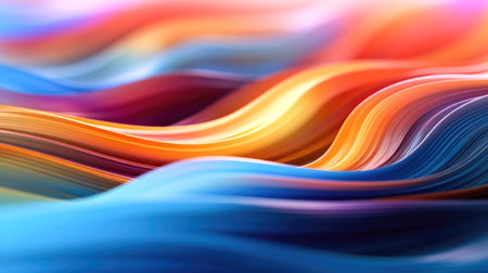 abstract background with smooth lines in blue, orange and purple colors. (ai generated)の素材