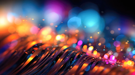 abstract background with multicolor bokeh defocused lights. (ai generated)の素材