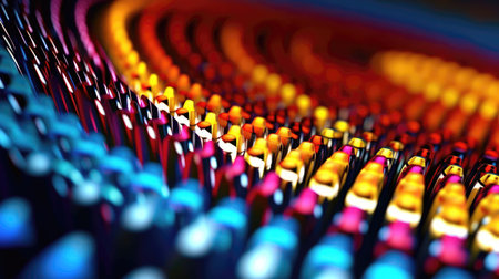 3d rendering of abstract fractal background. Creative glowing particles. (ai generated)の素材