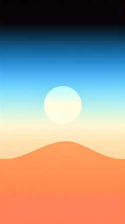 Sunset in the desert with sand dunes. Vector illustration. (ai generated)の素材