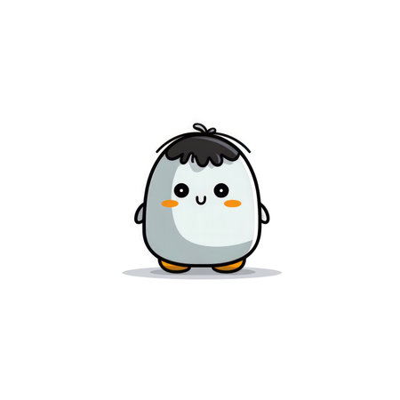 Cute penguin cartoon isolated on white background. Vector illustration. (ai generated)の素材