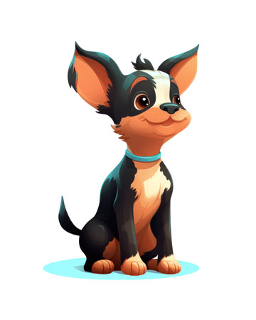 Cute cartoon chihuahua dog isolated on white background. Vector illustration. (ai generated)の素材
