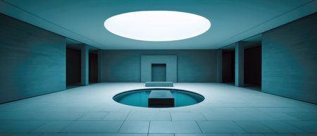 3D rendering of a futuristic room. (ai generated)の素材