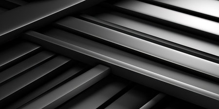 Abstract black and white stripes background. 3d rendering, 3d illustration. (ai generated)の素材