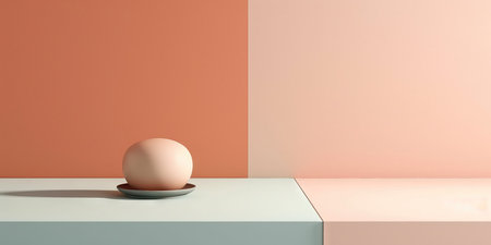 3d render of minimal product display podium with pastel color. (ai generated)の素材