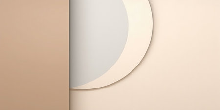 Abstract beige and beige background with circle shapes. 3d render. (ai generated)の素材