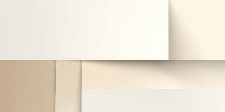 abstract background with white and beige paper layers, vector illustration. (ai generated)の素材