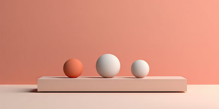 3d rendering of a minimalist abstract background, primitive geometrical figures. (ai generated)の素材