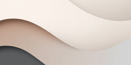 Abstract background with wavy paper layers. 3d rendering, 3d illustration. (ai generated)の素材
