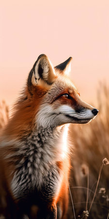 Red fox (Vulpes vulpes) in the field. (ai generated)の素材