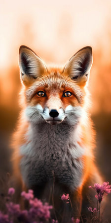 Portrait of a red fox (Vulpes vulpes). (ai generated)の素材