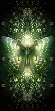 Beautiful butterfly on abstract floral background. (ai generated)の素材