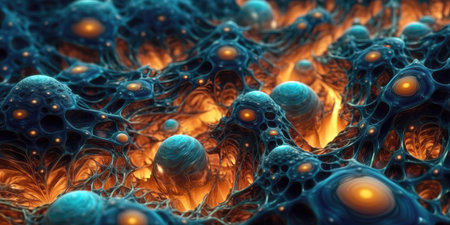 3D illustration of abstract fractal for creative design, art and entertainment. (ai generated)の素材