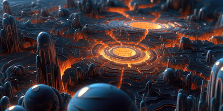 3d illustration of abstract fractal composition,digital art works. (ai generated)の素材