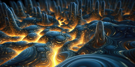 3d abstract fractal background. Design element for brochure, advertisements, presentation, web and other graphic designer works. (ai generated)の素材