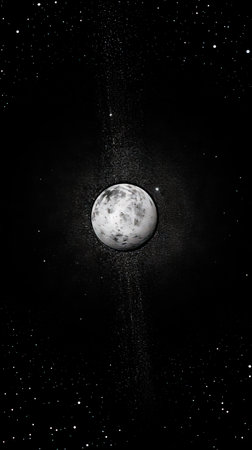 The moon in the night sky. (ai generated)の素材