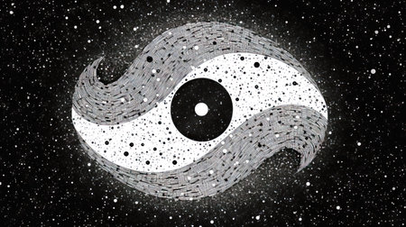 Eye of God in space with stars and nebula. (ai generated)の素材