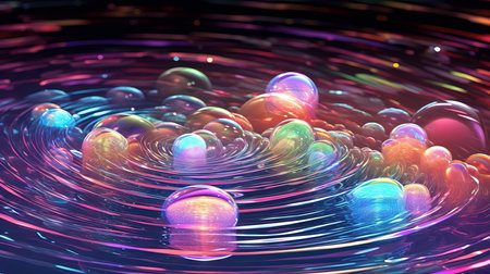 3d rendering of abstract geometric composition,digital fractal art works. (ai generated)の素材