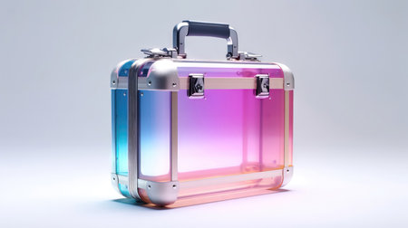 Suitcase isolated on white background. 3d render illustration. (ai generated)の素材