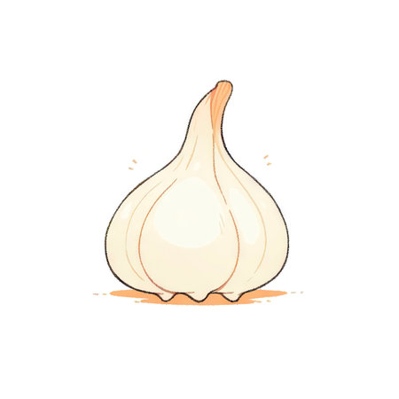 garlic vector illustration on white background. (ai generated)の素材