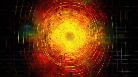 Abstract colorful background with concentric lines. 3d rendering (ai generated)の素材