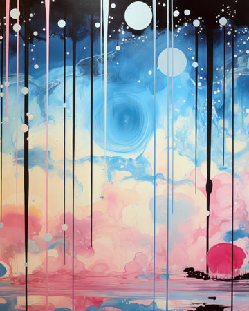 abstract watercolor background with paint splashes and blots. (ai generated)の素材