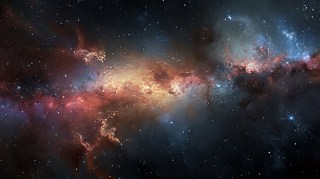 Nebula and galaxies in space. (ai generated)の素材