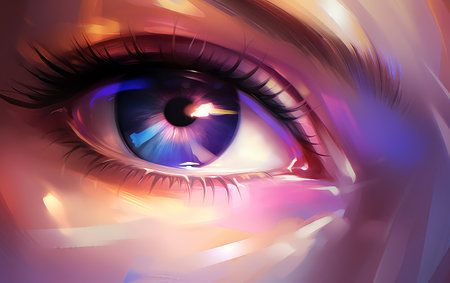 beautiful female eye with iris effect. (ai generated)の素材