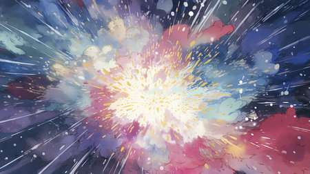 Abstract grunge background with colorful splashes and blots. (ai generated)の素材