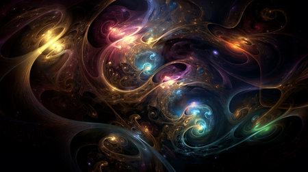 Abstract fractal. Fractal art background for creative design. Decoration for wallpaper, desktop, poster. (ai generated)の素材