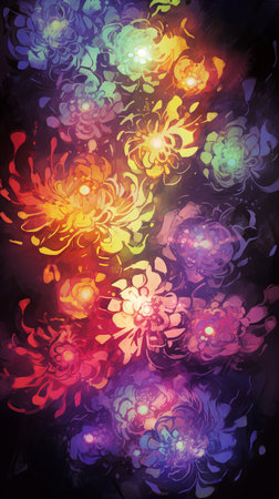 abstract floral background with watercolor blots and blots. (ai generated)の素材