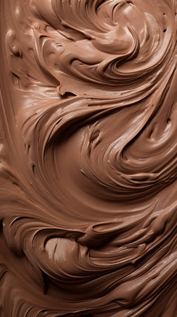 close up of chocolate cream texture background for design with copy space for text or image (ai generated)の素材