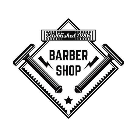 VINTAGE BARBER SHOP BADGEのイラスト素材