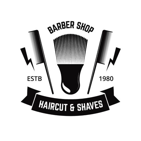 VINTAGE BARBER SHOP BADGEのイラスト素材