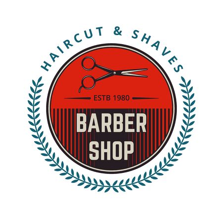 VINTAGE BARBER SHOP BADGEのイラスト素材