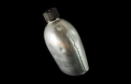 old canten for water isolated on blackの写真素材