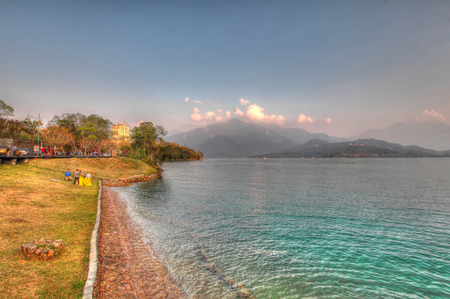 sun moon lakeの写真素材