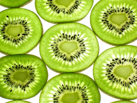 kiwi slices with love shapeの写真素材