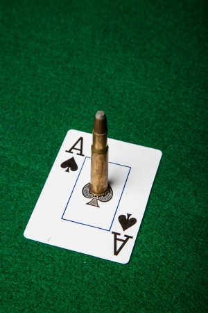 Royal Flush with bulletの写真素材