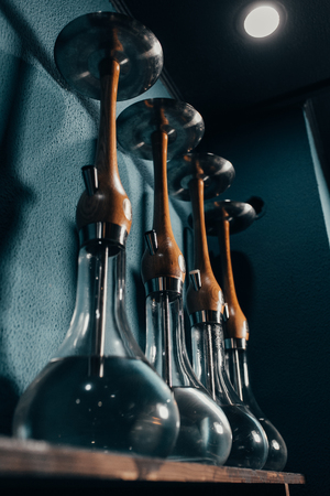 new hookahs on the bar shelfの写真素材